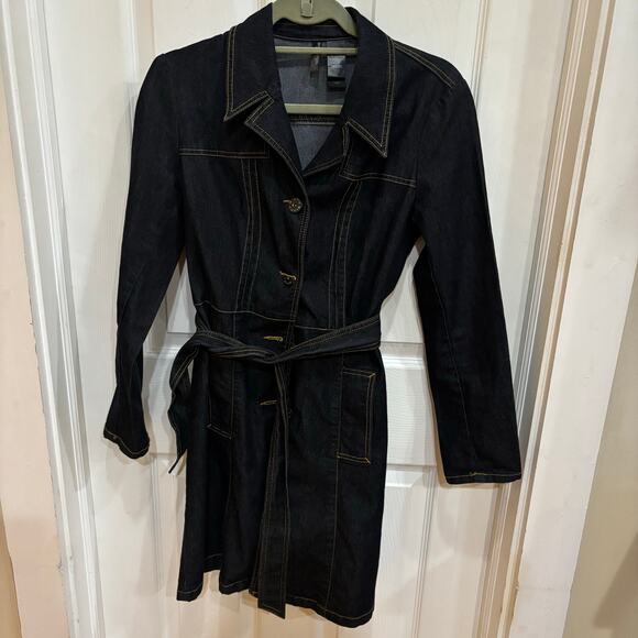 Bisou Bisou Dark Denim Dress Size Small - Picture 2 of 8